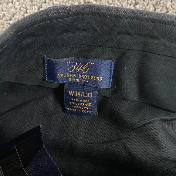 Brooks Brothers 346 Stretch Suit Men's 45R Pants 38x33 Measures 38x30 Gray - Picture 13 of 16